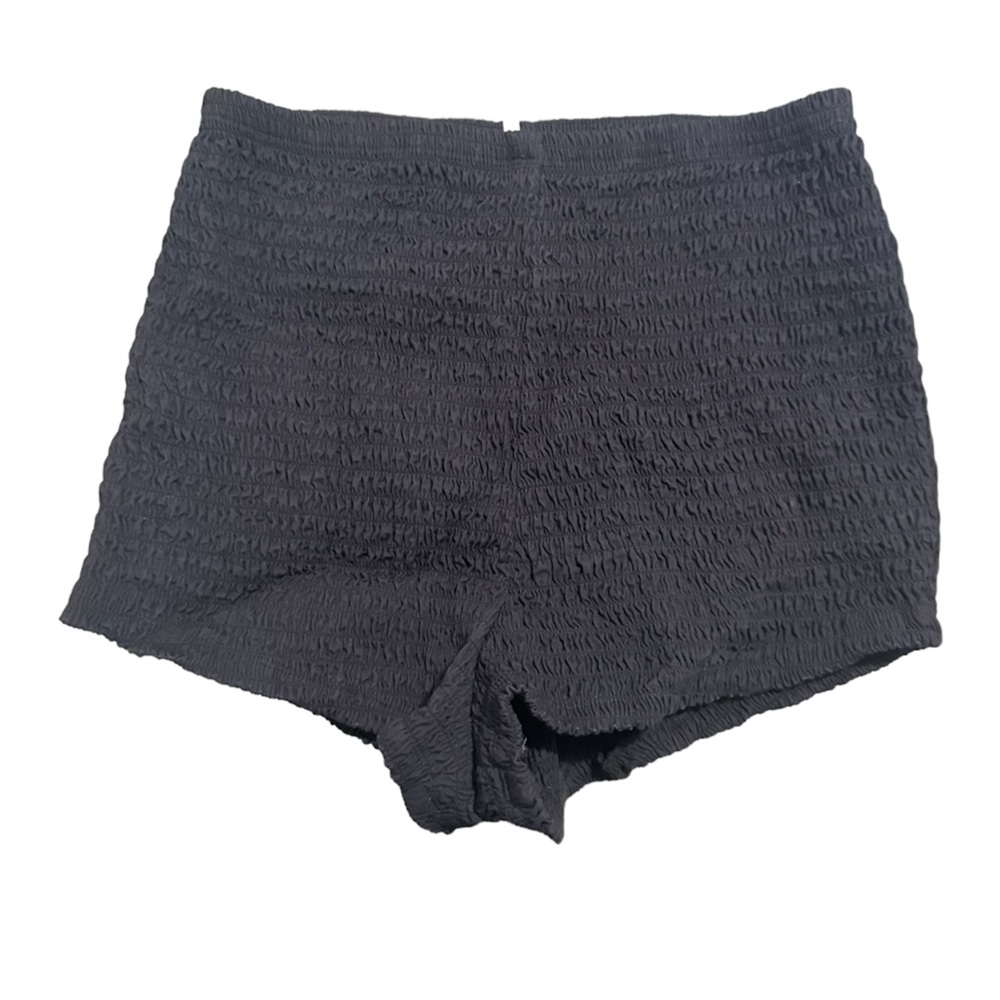 Free People Black Smocked High-Waist Shorts